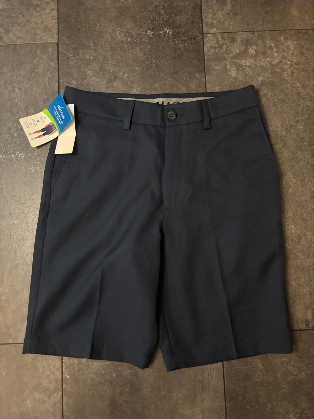 Haggar Men's Dark Navy Flat Front Performance Shorts